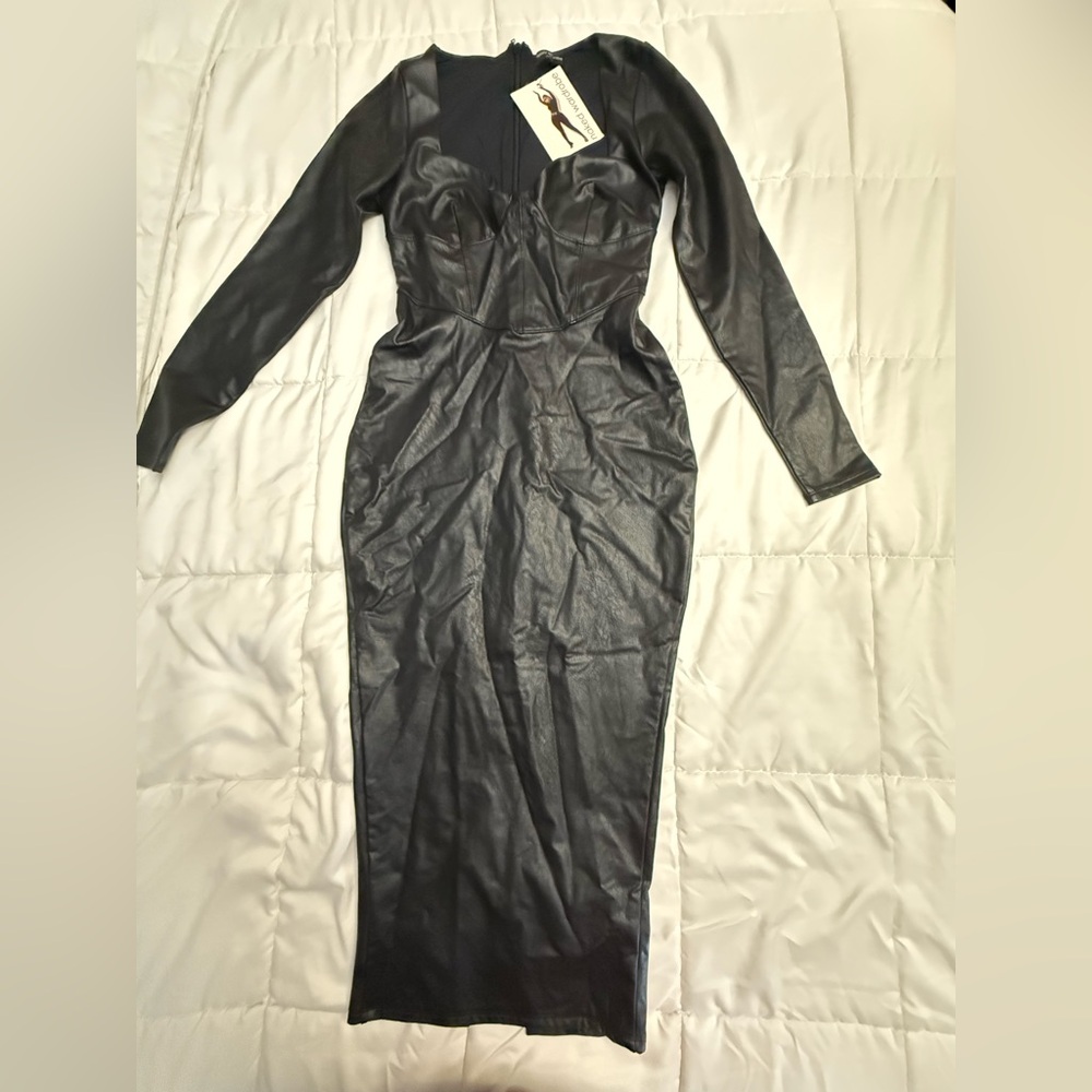 Naked Wardrobe Black Long Sleeve Dress